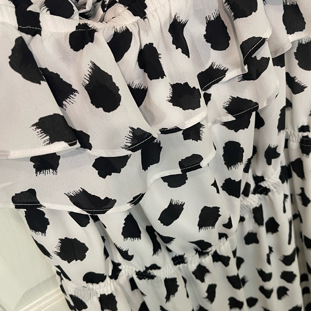 Lane Bryant Black and White Ruffle Dress - Picture 6 of 12